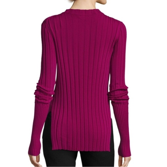 Theory 100% merino wool rib mock neck top - Picture 2 of 4